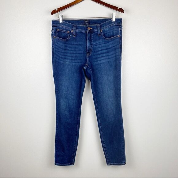 J. Crew 8" Mid-Rise Signature Stretch Medium Wash Skinny Jeans Size 30 - Picture 1 of 8